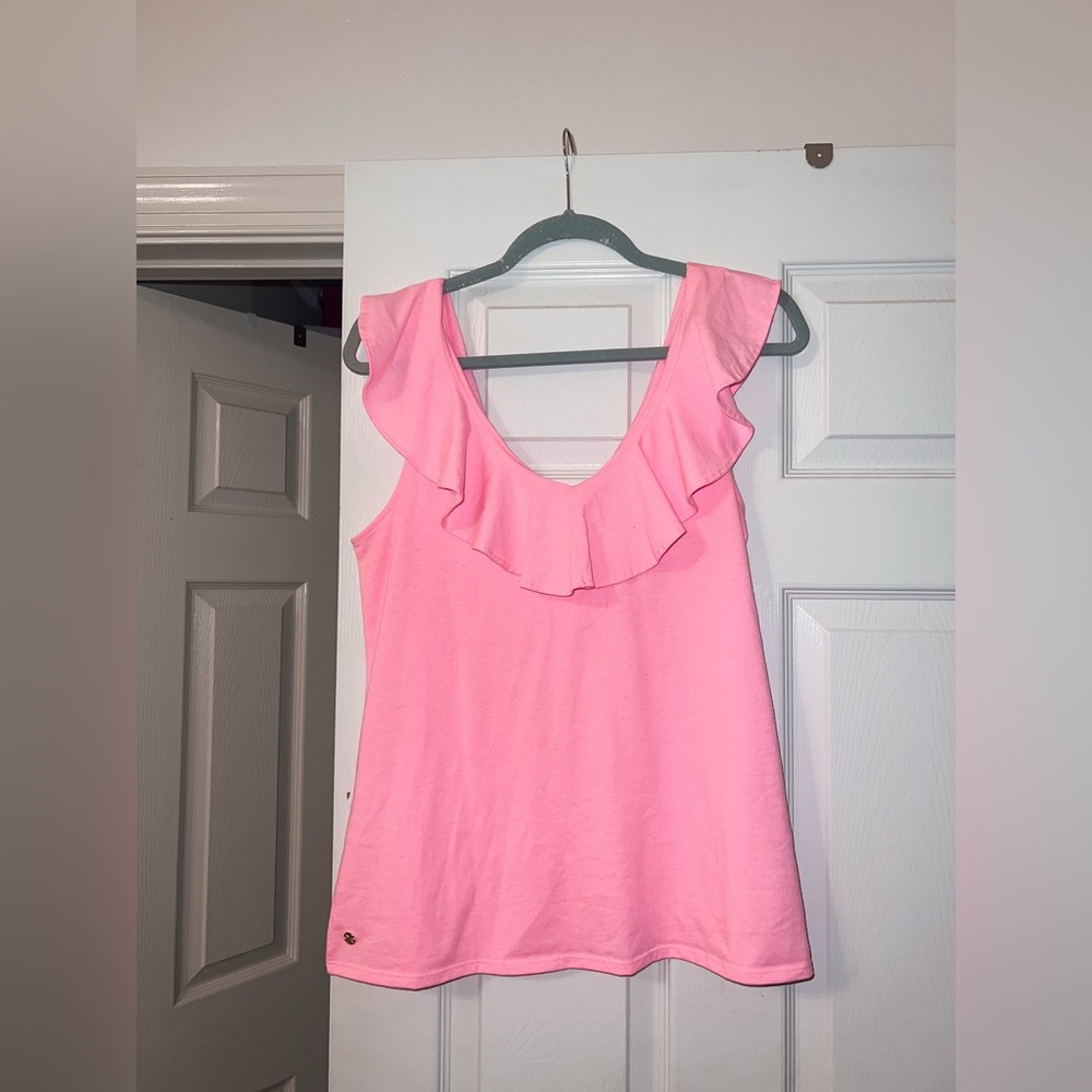Bright Pink Lilly Pulitzer Ruffled Tee